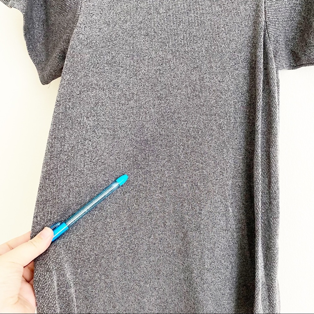 Green Envelope LA Ribbed Cold Shoulder Top Dark Grey S - Picture 6 of 8
